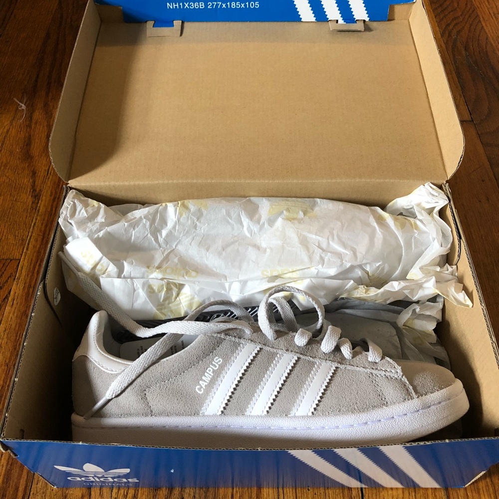 Gray adidas campus sneakers